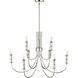 Potiss 9 Light 34 inch Polished Nickel Chandelier Ceiling Light